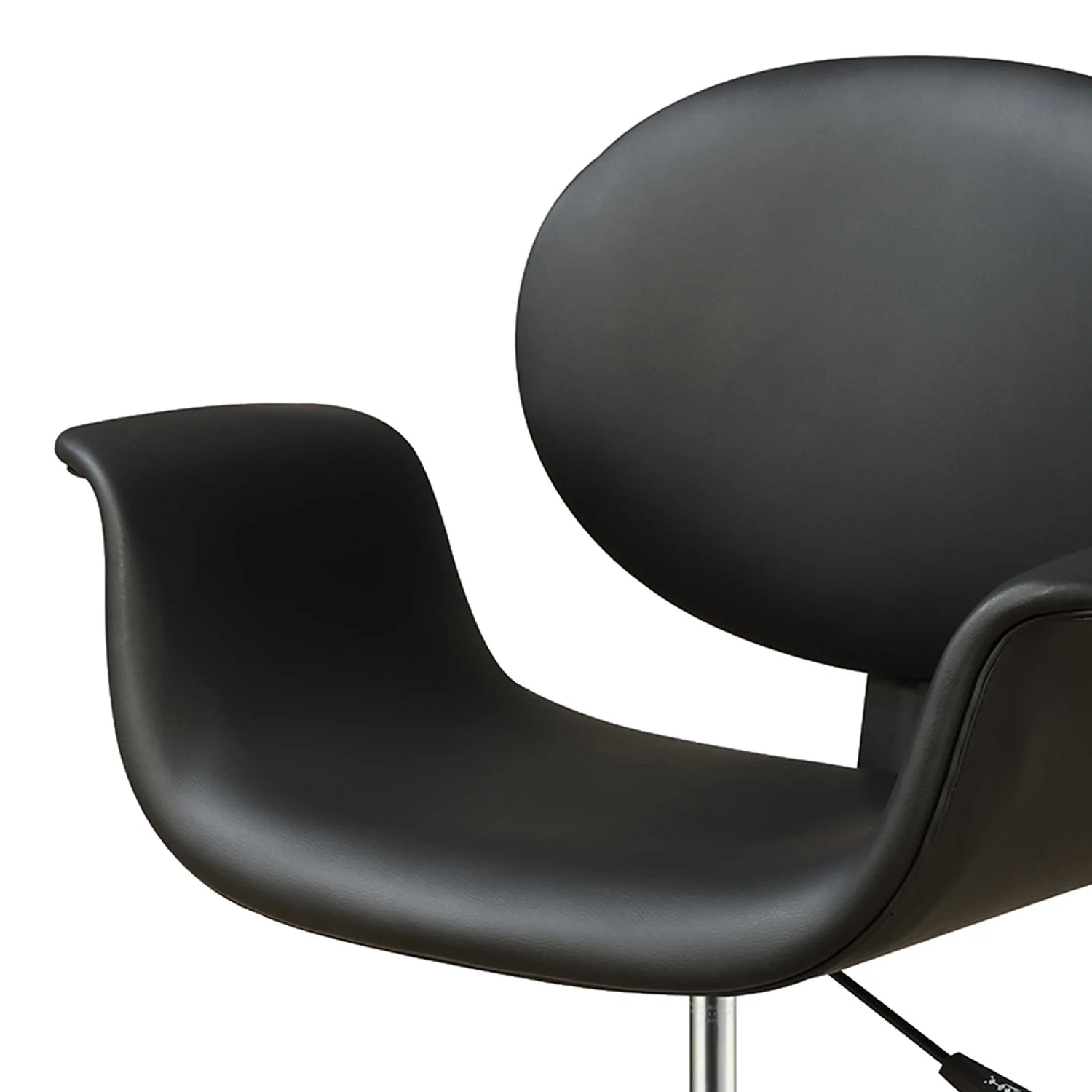 Black Pu Office Chair By Homeroots - Image 3