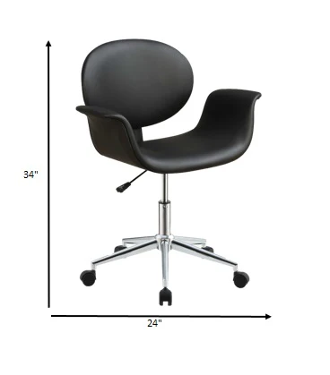 Black Pu Office Chair By Homeroots - Image 4