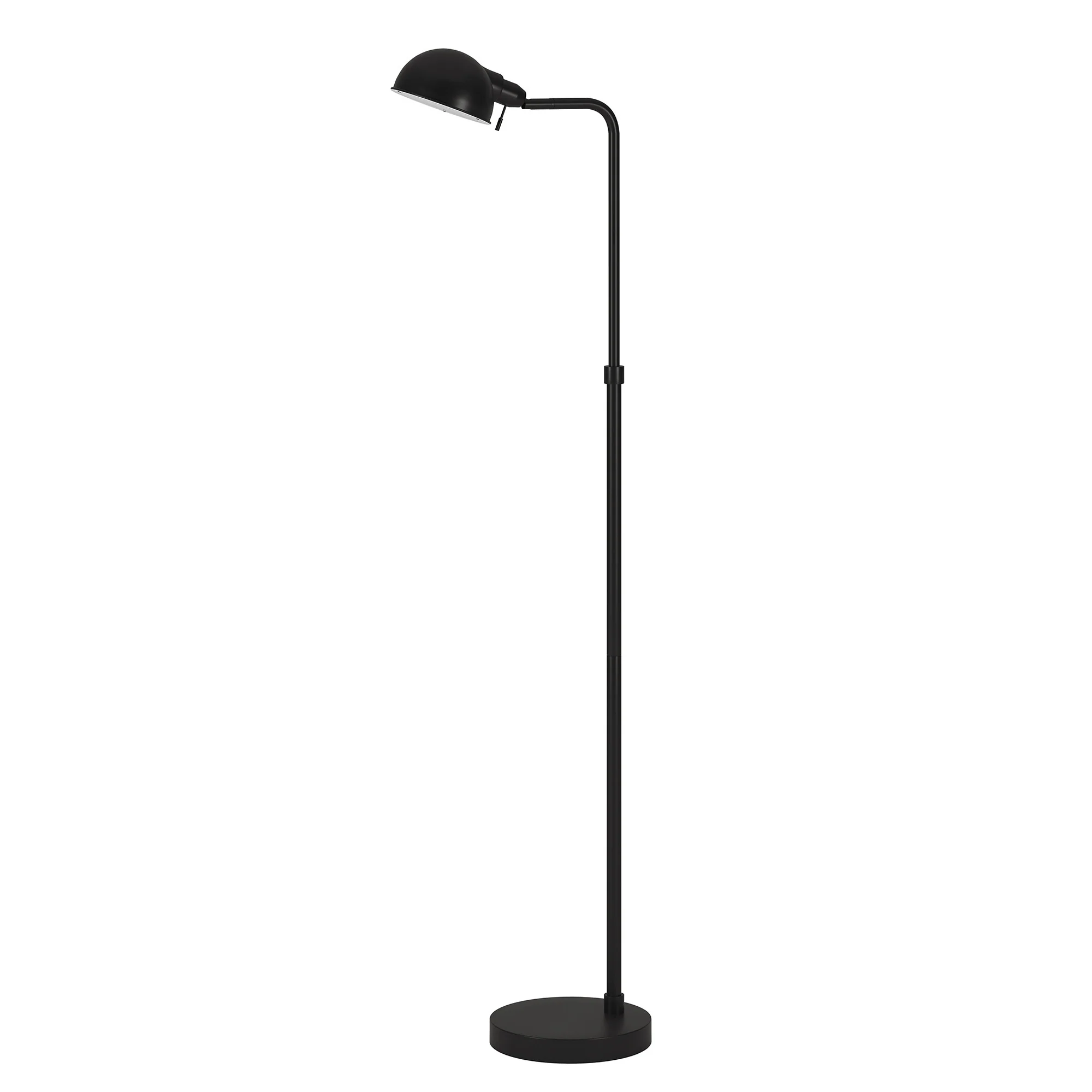 Black Reading Floor Lamp With Black Dome Shade By Homeroots - Image 8