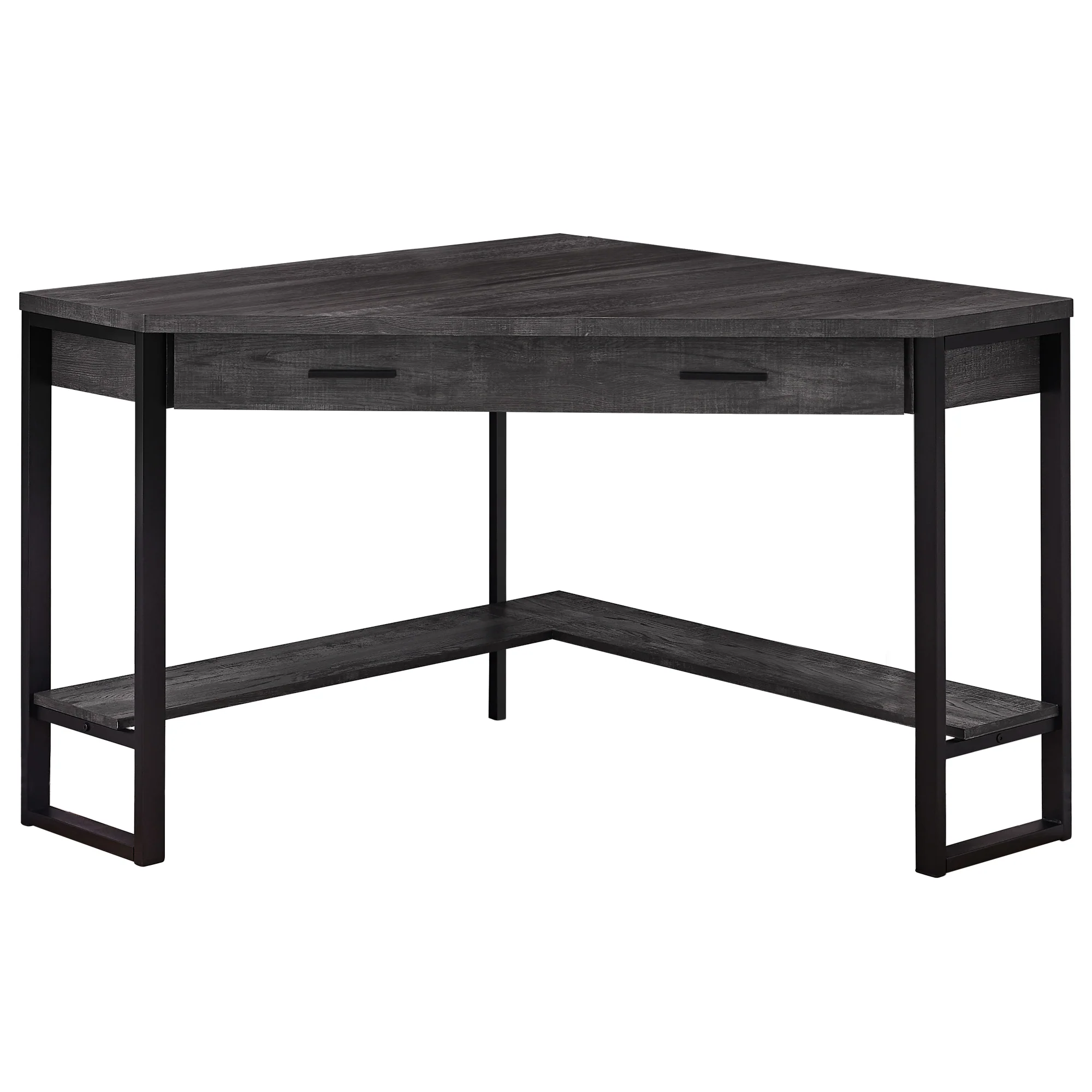 Black Reclaimed Wood Corner Computer Desk By Homeroots - Image 2