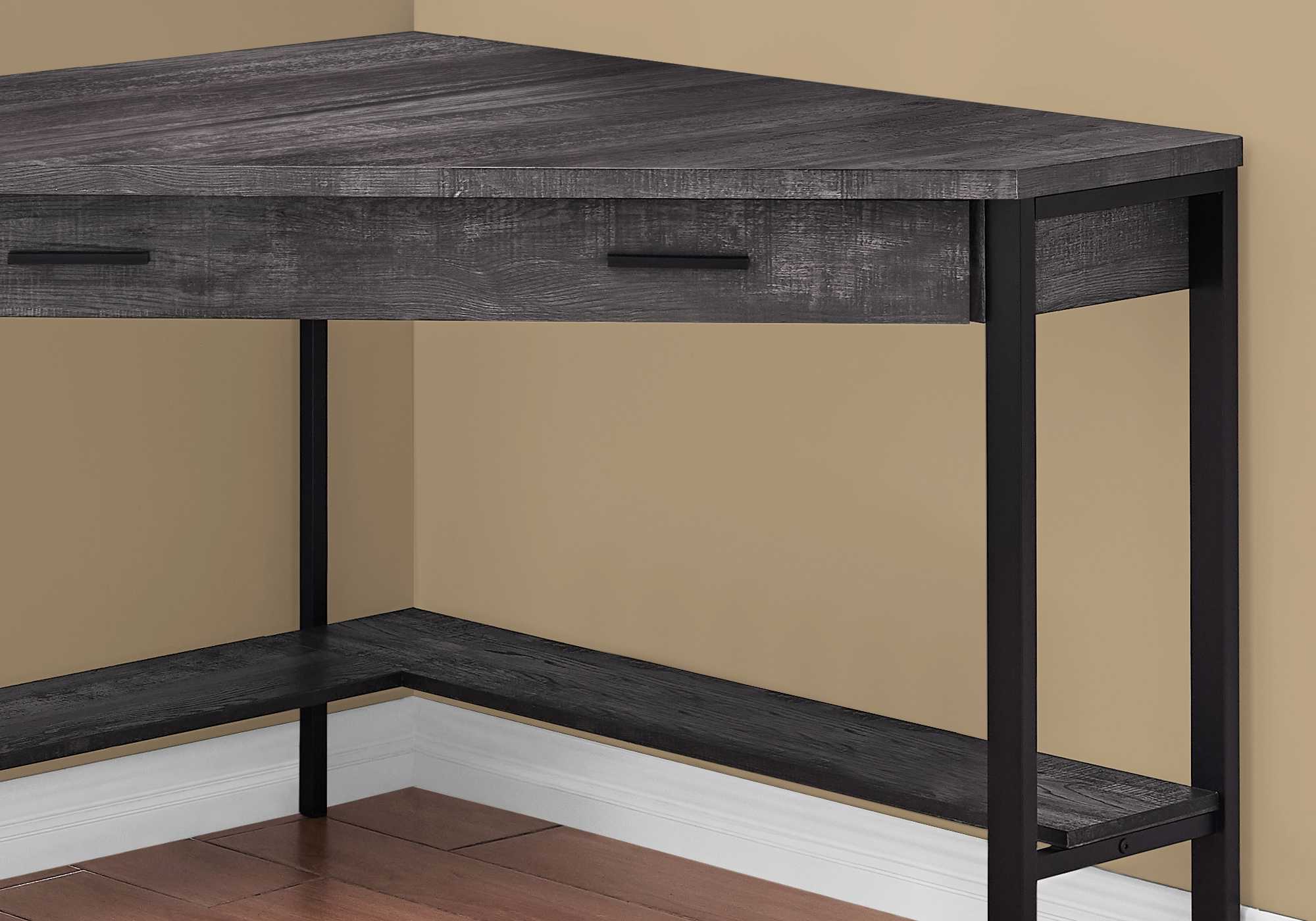 Black Reclaimed Wood Corner Computer Desk By Homeroots - Image 3