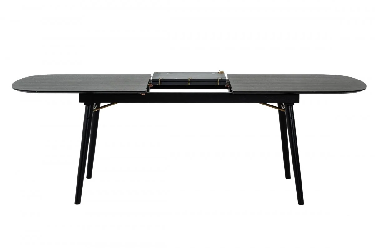 Black Rectangular Manufactured Wood Butterfly Leaf Dining Table By Homeroots - Image 4