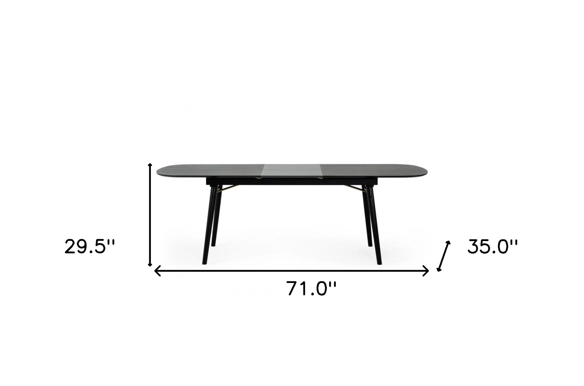 Black Rectangular Manufactured Wood Butterfly Leaf Dining Table By Homeroots - Image 5