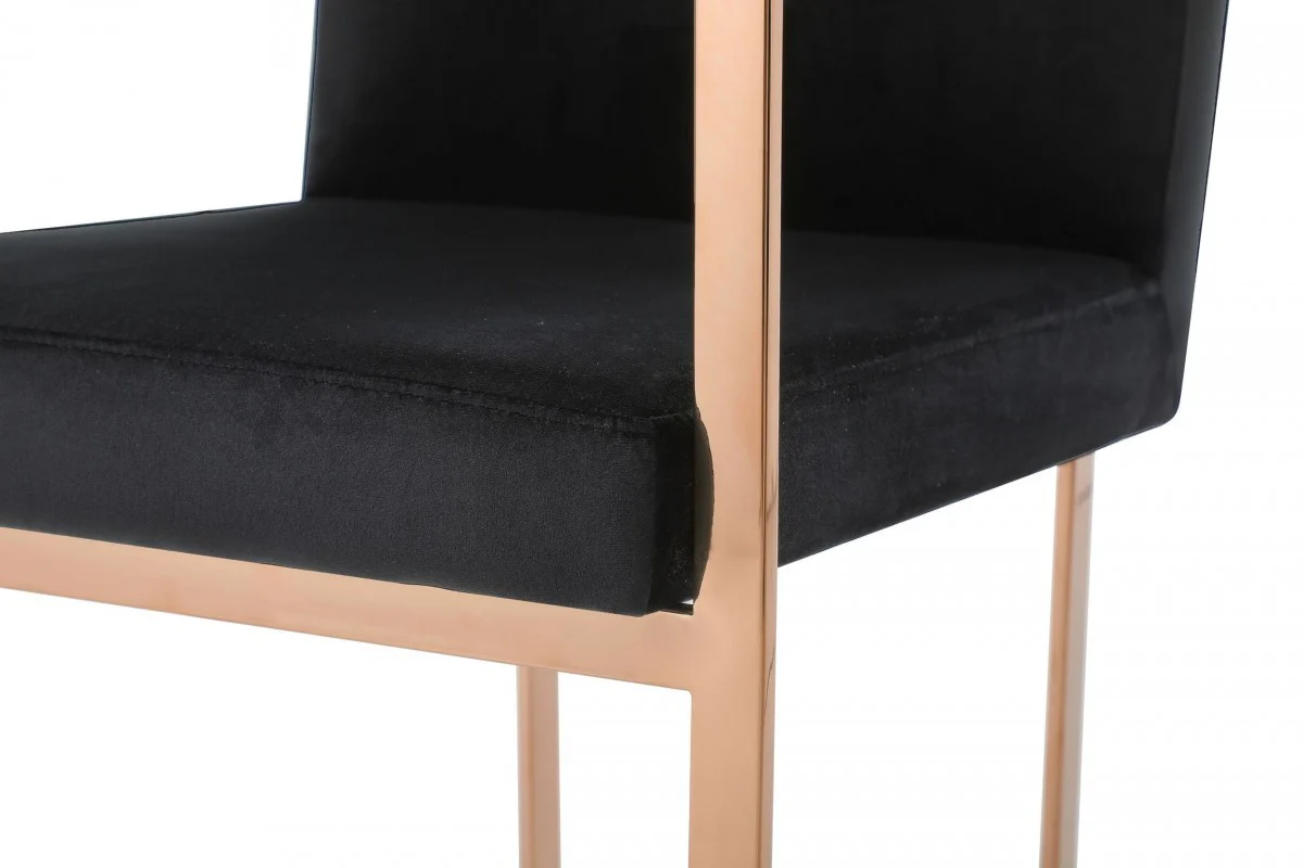 Black Rosegold Velvet Dining Chair By Homeroots - Image 5