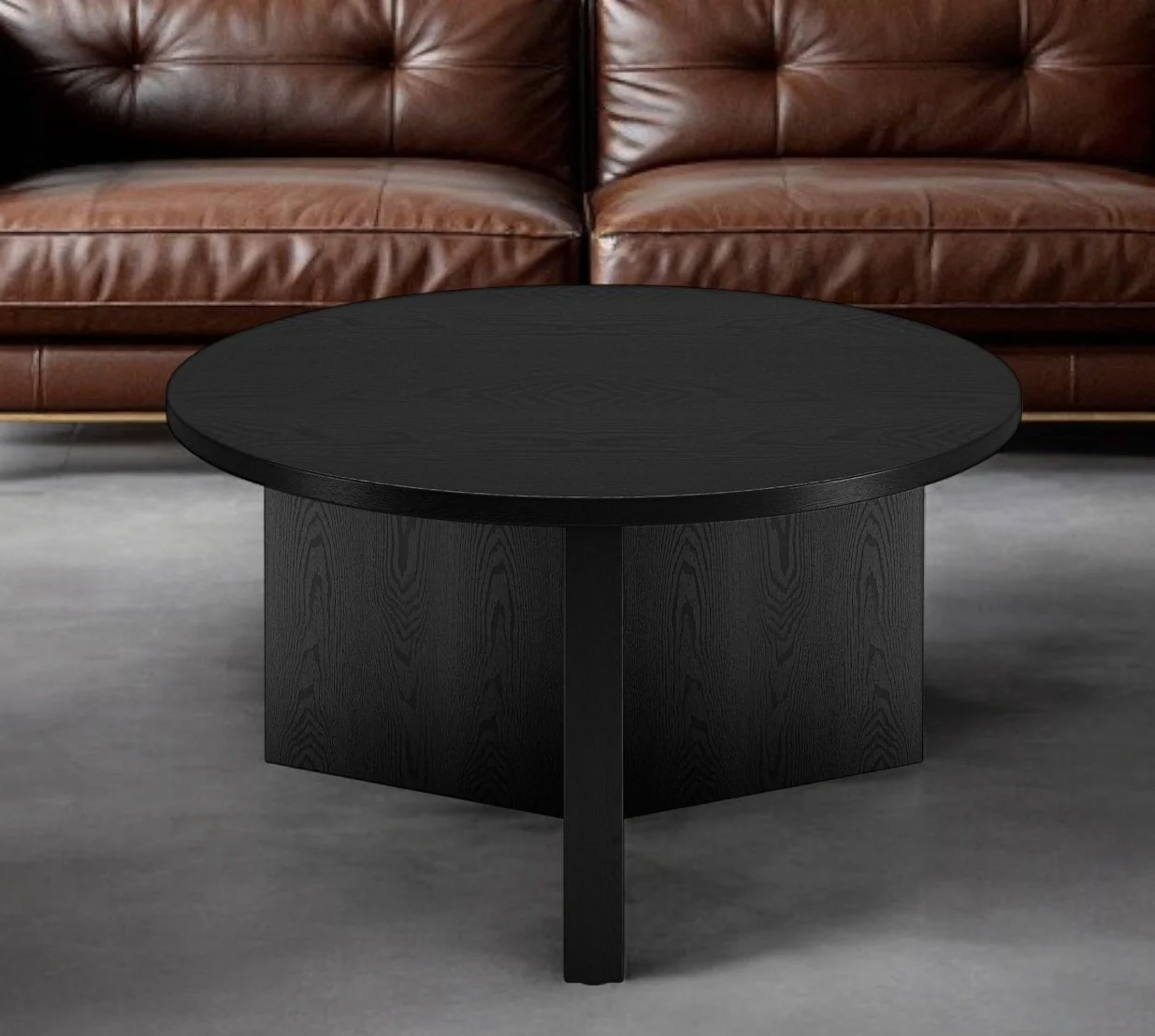 Black Round Coffee Table By Homeroots - Image 2