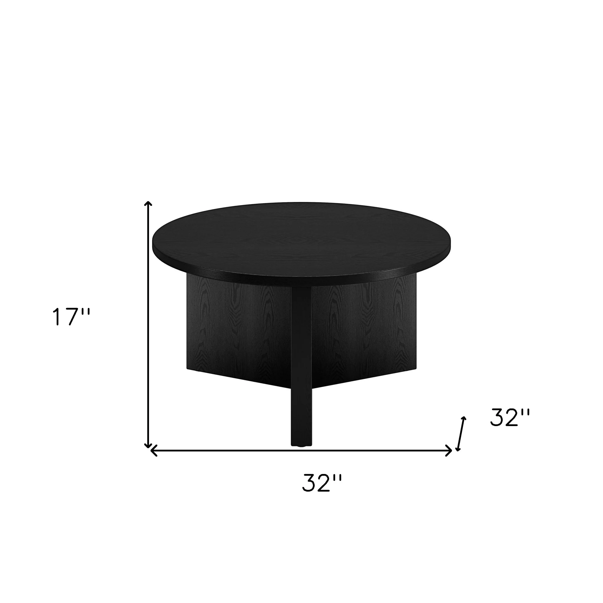 Black Round Coffee Table By Homeroots - Image 7