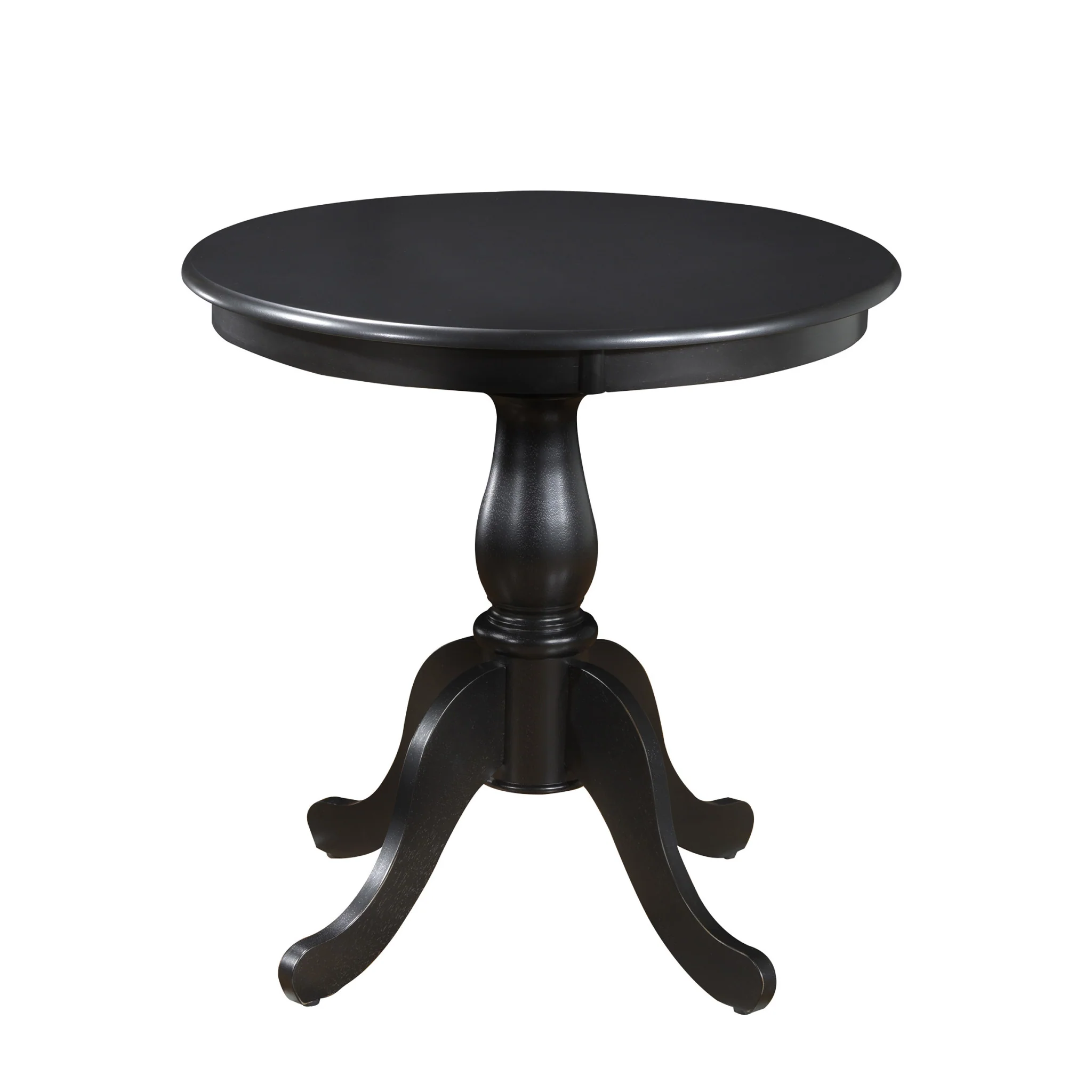 Black Rounded Solid Manufactured Wood And Solid Wood Pedestal Base Dining Table By Homeroots - Image 2