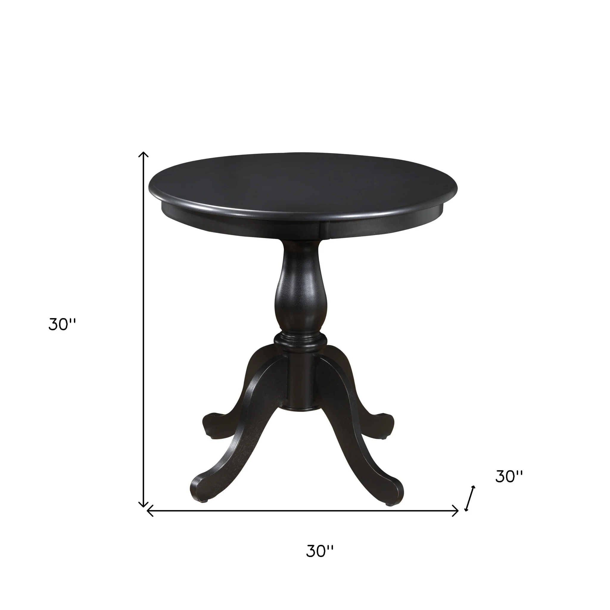 Black Rounded Solid Manufactured Wood And Solid Wood Pedestal Base Dining Table By Homeroots - Image 5