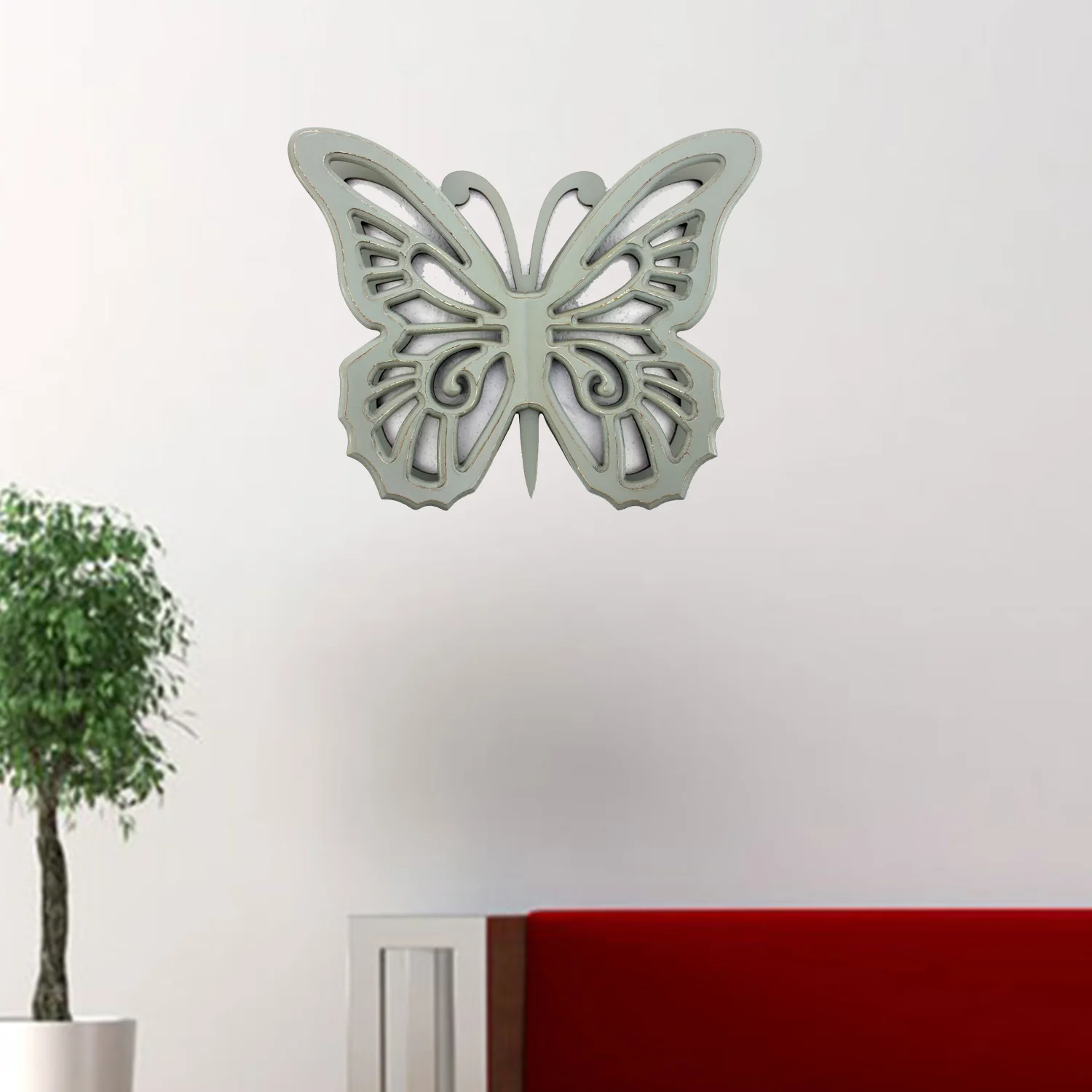 Black Rustic Butterfly Wooden Wall Decor By Homeroots - Image 4