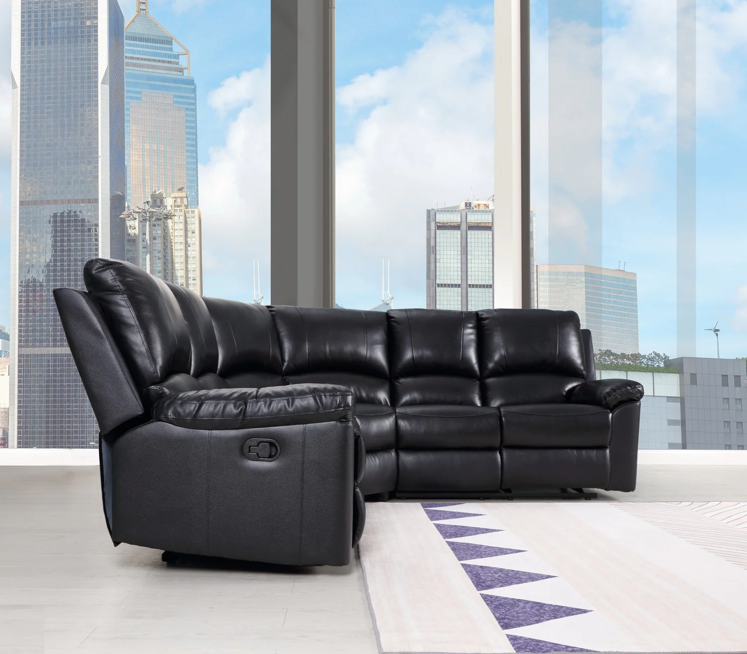 Black Sectional By Homeroots - Image 4