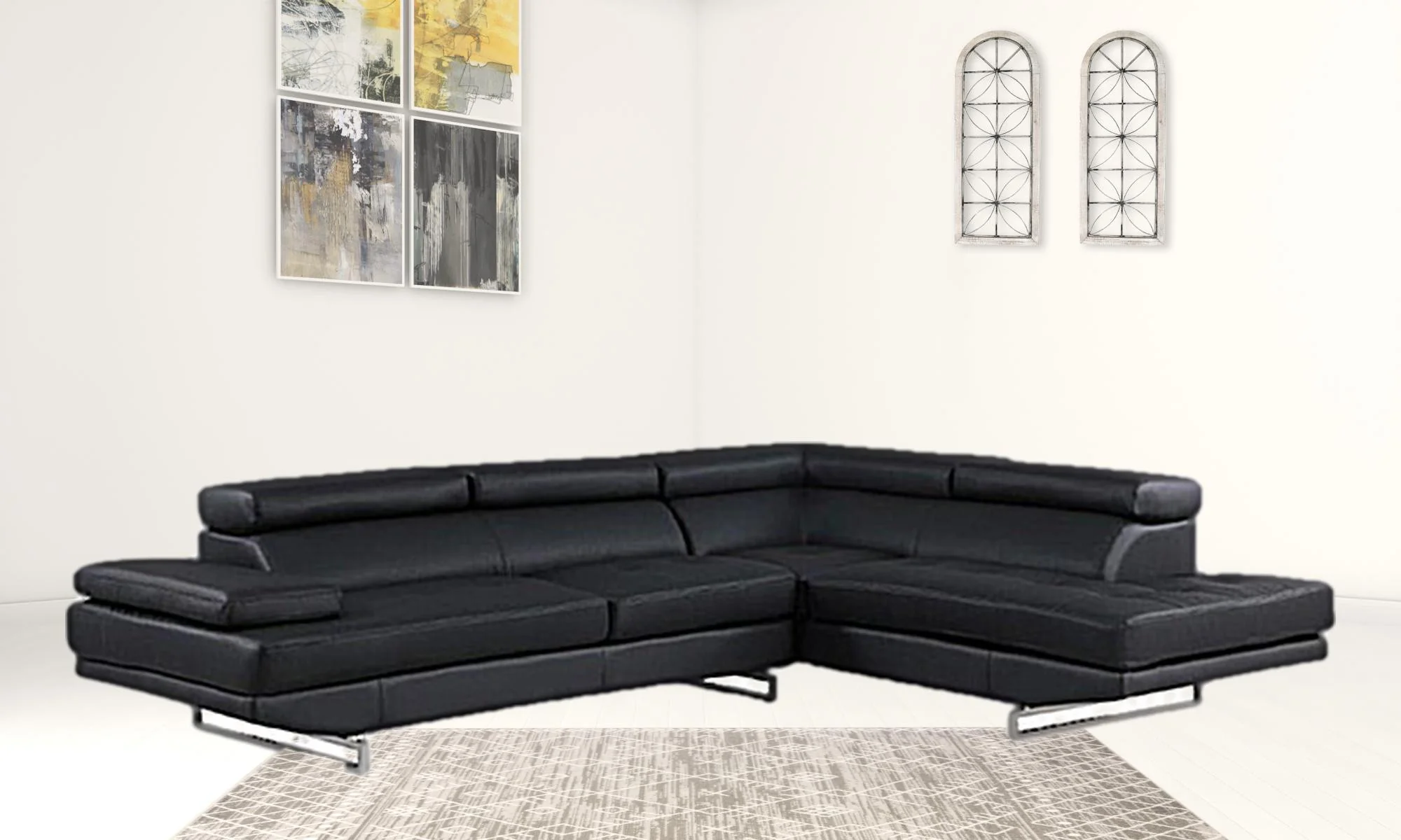 Black Sectional RAF By Homeroots - Image 4