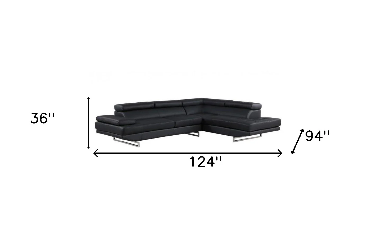 Black Sectional RAF By Homeroots - Image 5