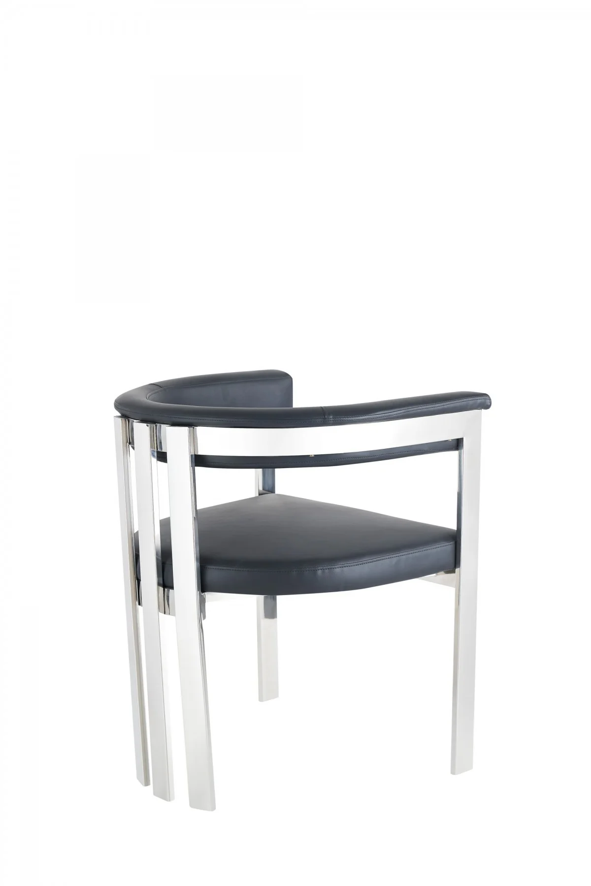 Black Silver Dining Chair By Homeroots - Image 4
