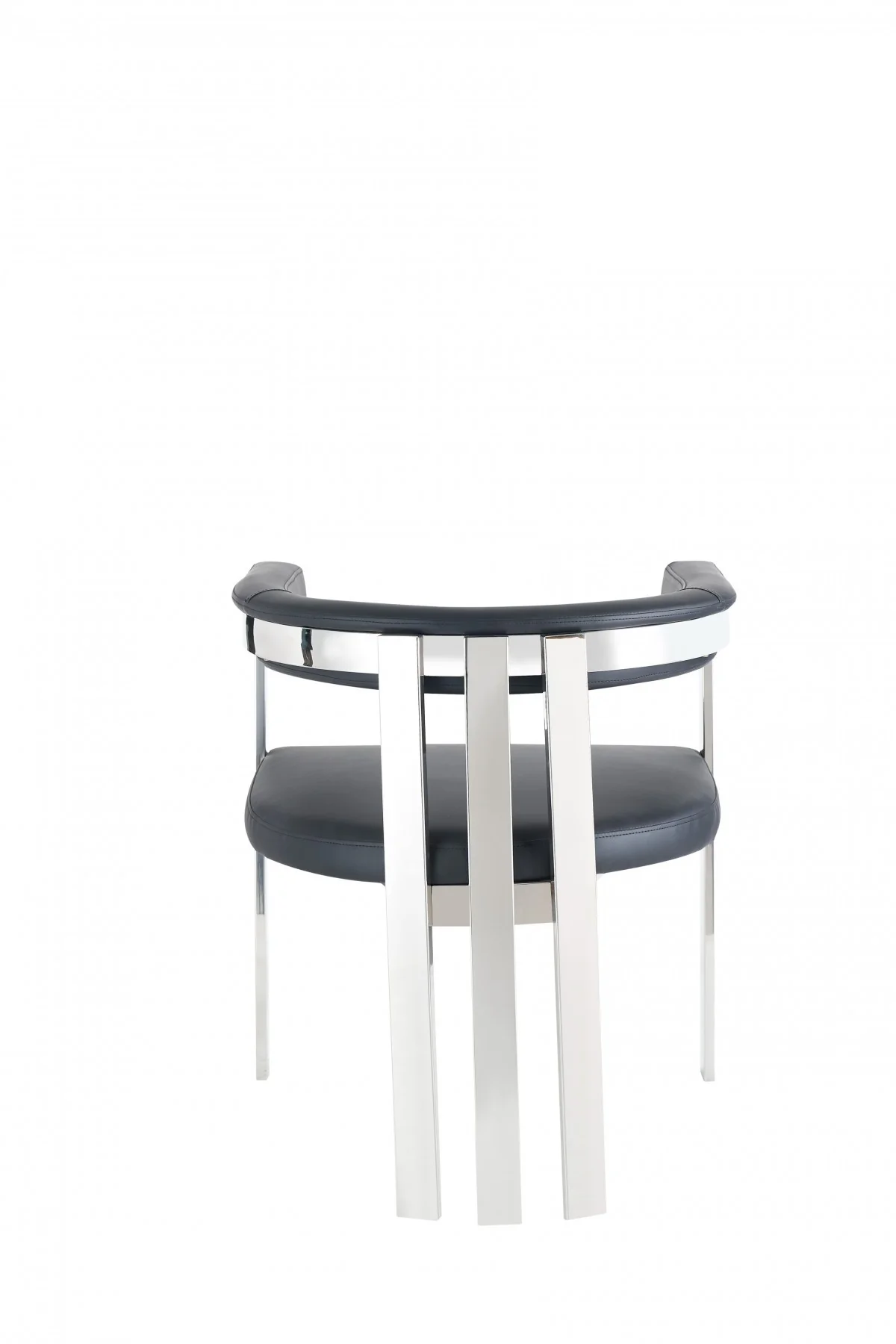 Black Silver Dining Chair By Homeroots - Image 5