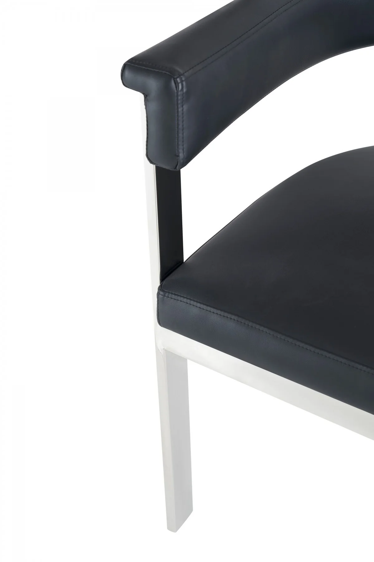 Black Silver Dining Chair By Homeroots - Image 6
