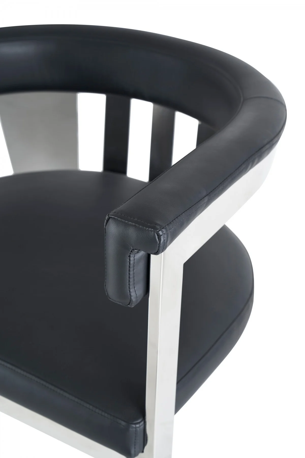 Black Silver Dining Chair By Homeroots - Image 7