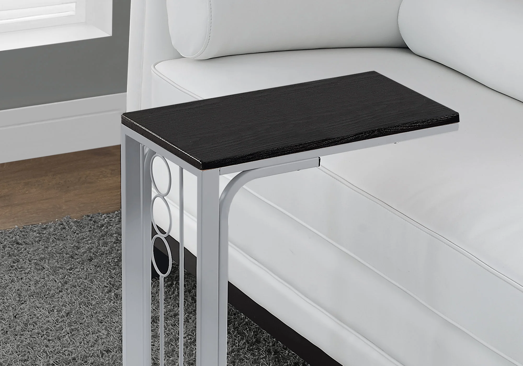 Black Silver Mdf Metal Bookshelf By Homeroots - Image 2