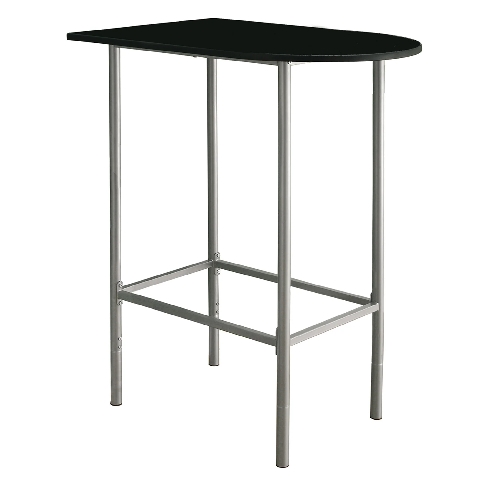 Black Silver Mdf Metal Home Bar By Homeroots - Image 2
