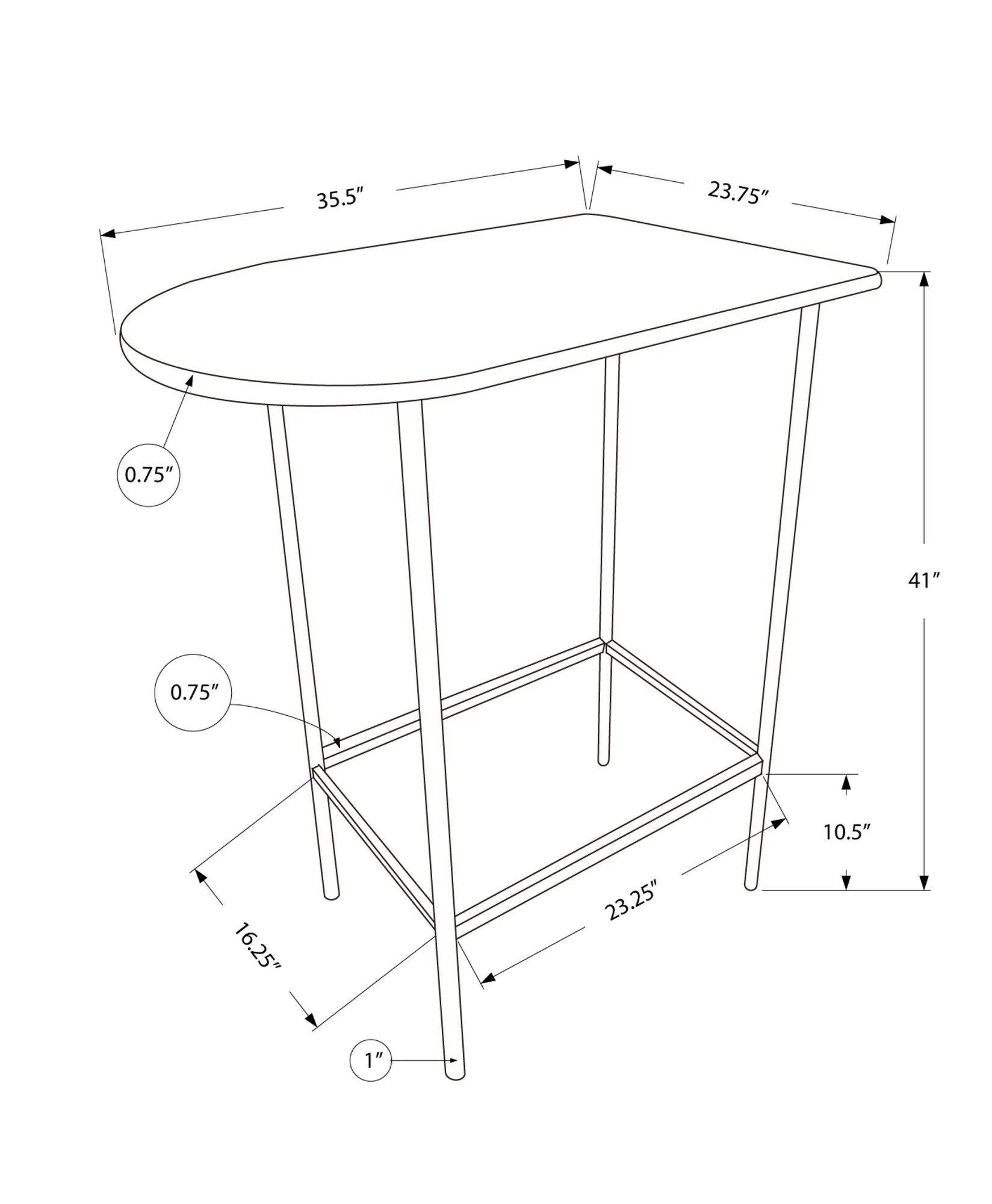 Black Silver Mdf Metal Home Bar By Homeroots - Image 4