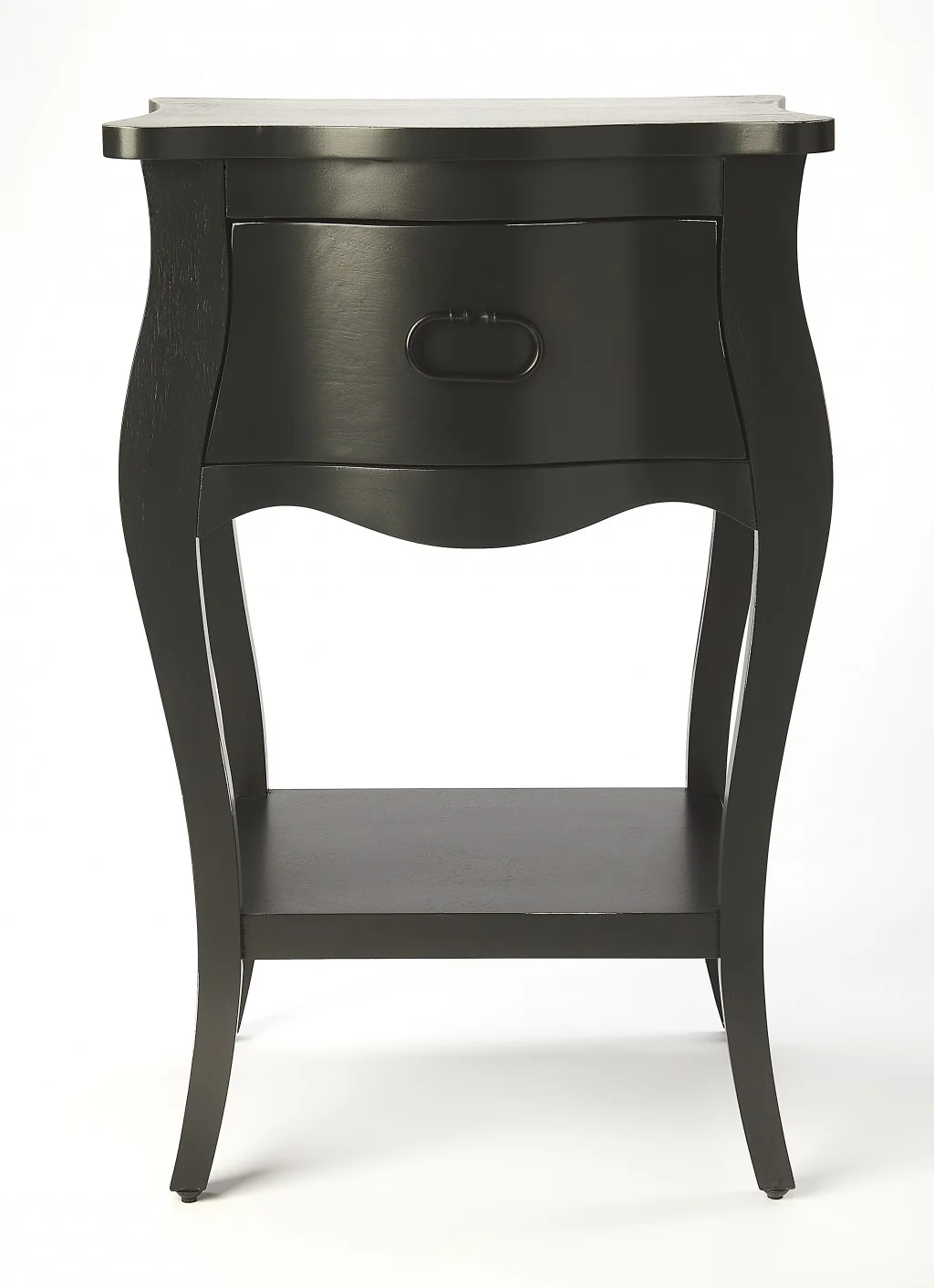 Black Single Drawer Nightstand By Homeroots - Image 2