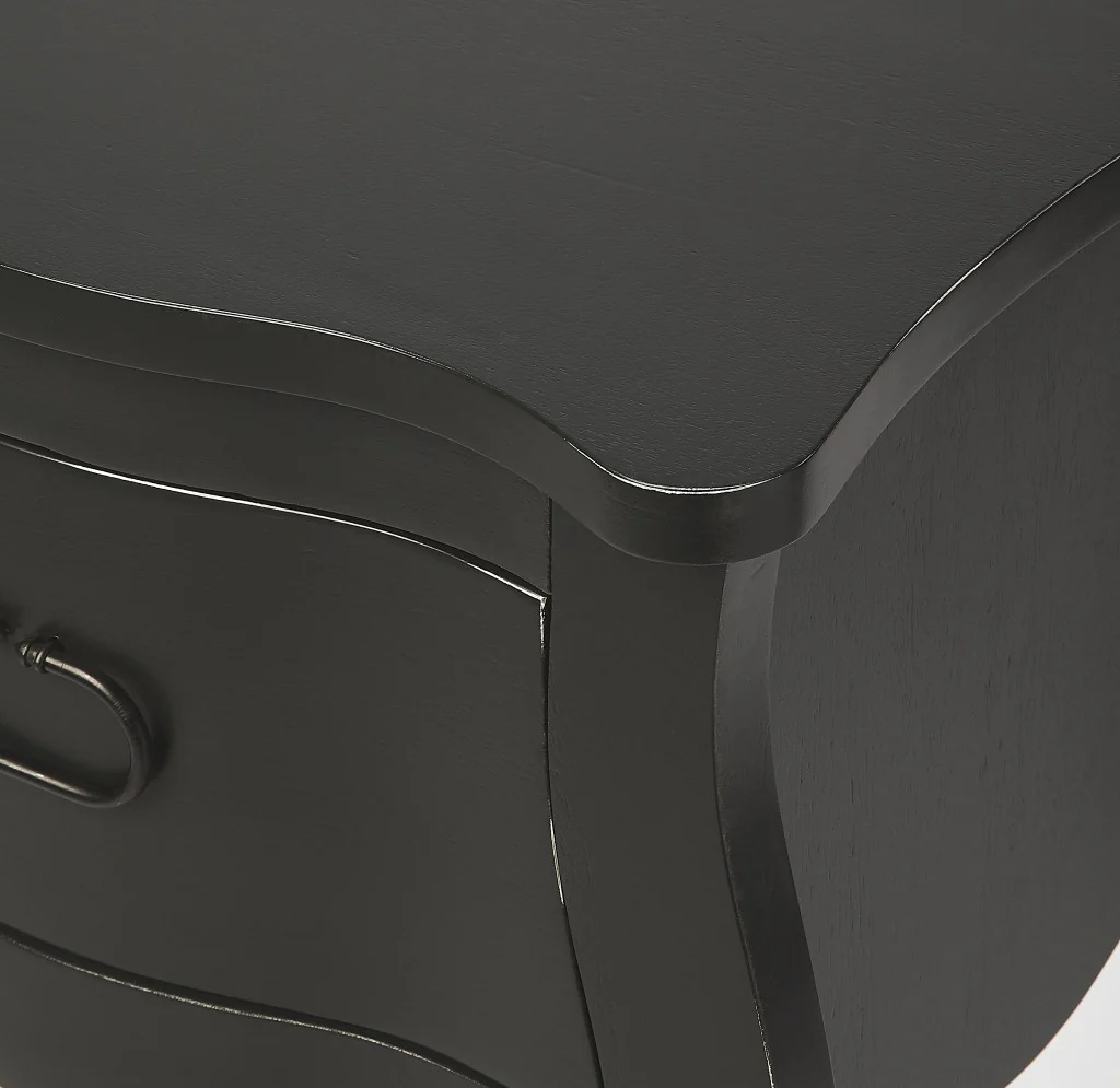 Black Single Drawer Nightstand By Homeroots - Image 4