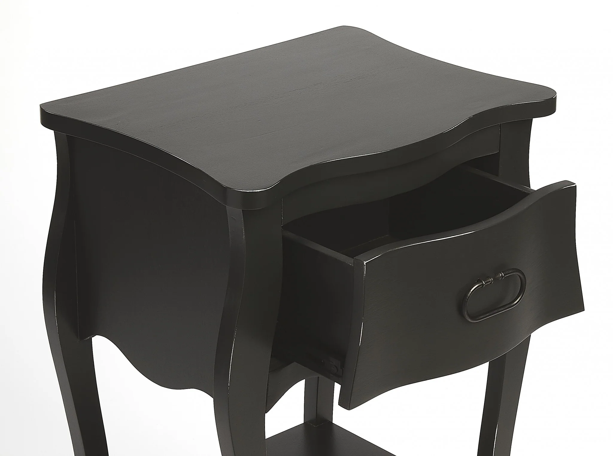 Black Single Drawer Nightstand By Homeroots - Image 6