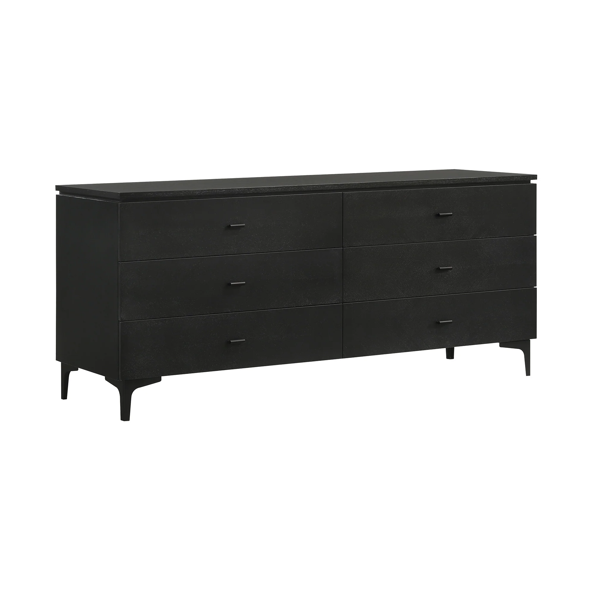 Black Six Drawer Double Dresser By Homeroots - Image 3
