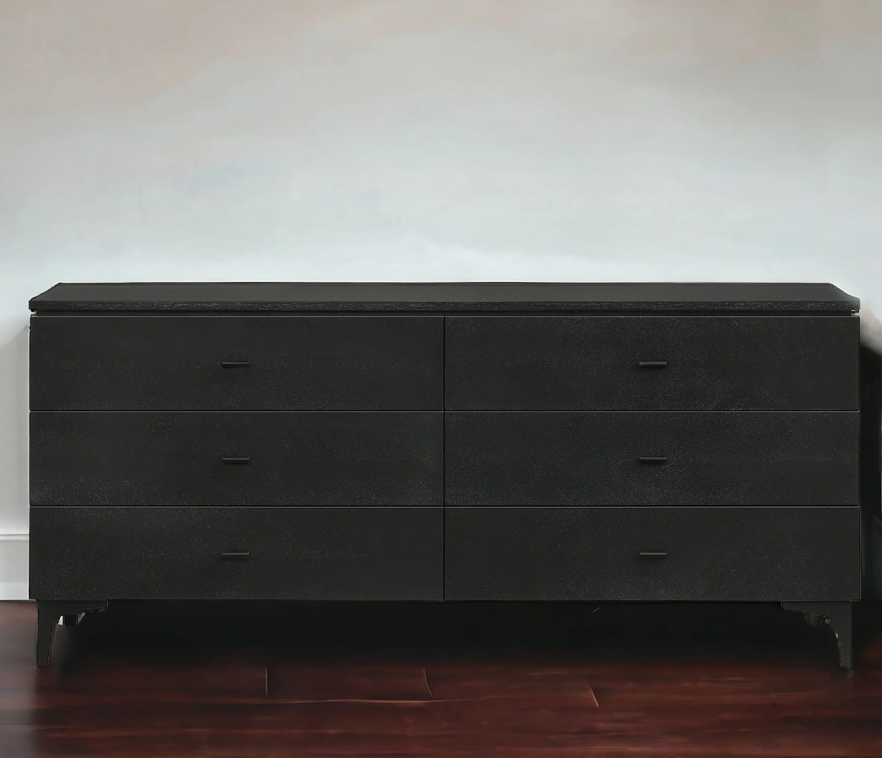 Black Six Drawer Double Dresser By Homeroots - Image 6