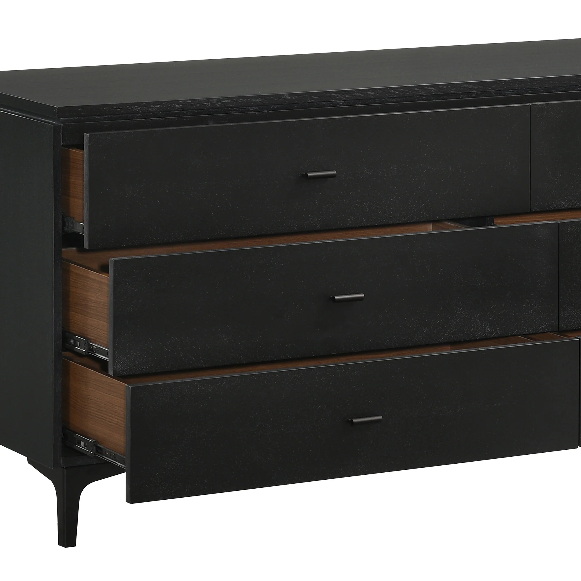 Black Six Drawer Double Dresser By Homeroots - Image 7