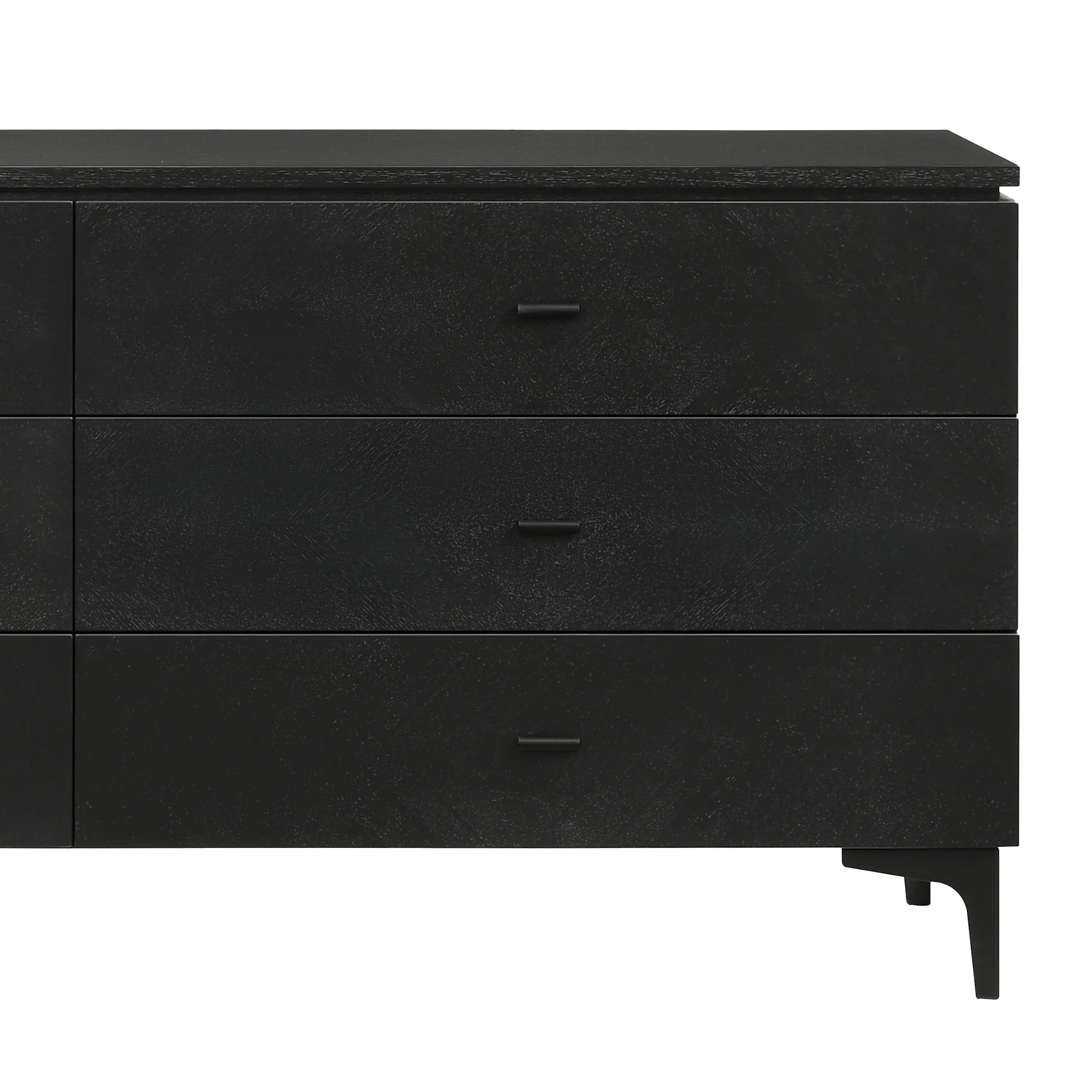 Black Six Drawer Double Dresser By Homeroots - Image 8