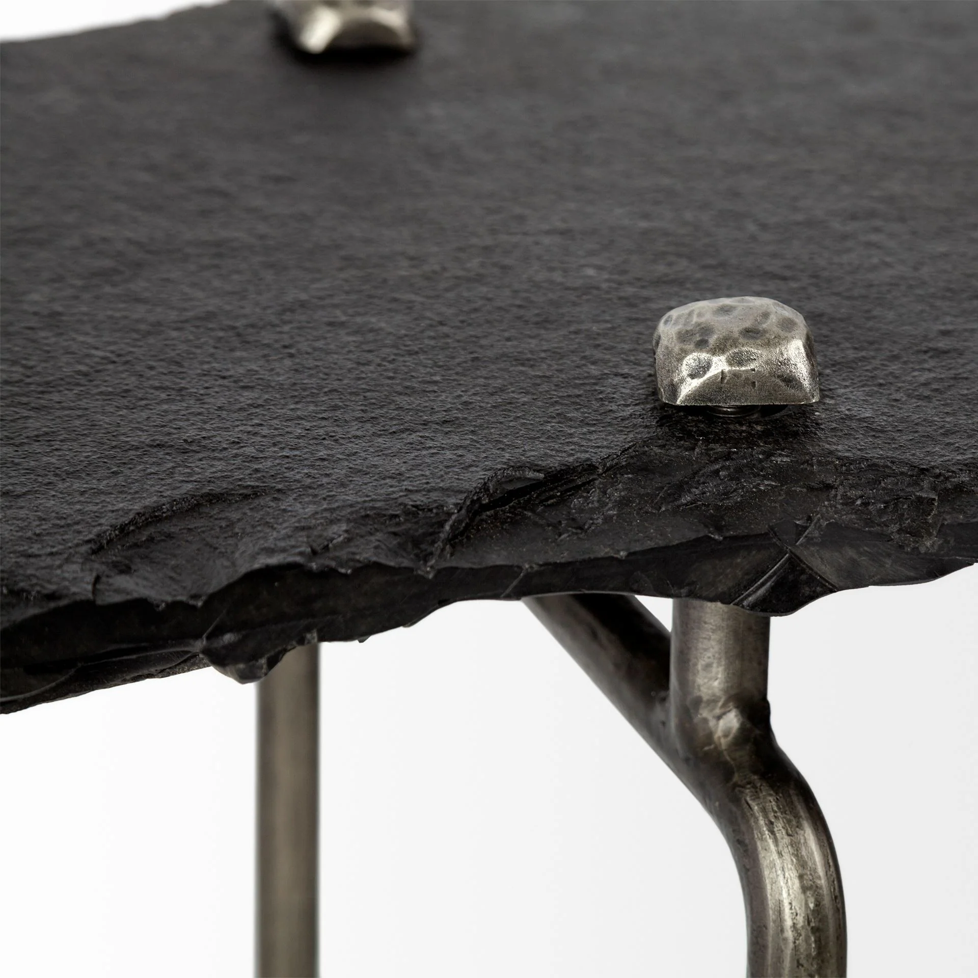 Black Slate Console Table With Iron Base By Homeroots - Image 3