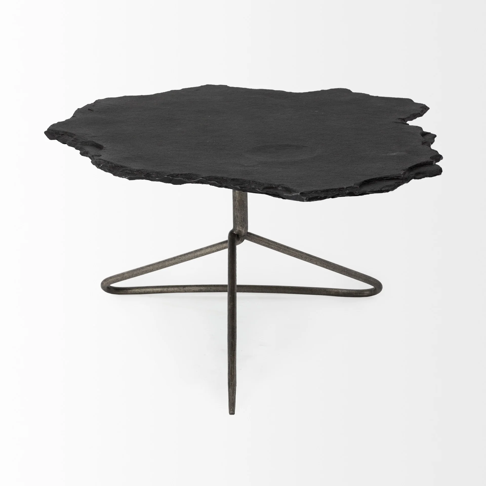 Black Slate Iron Framed Coffee Table By Homeroots - Image 2