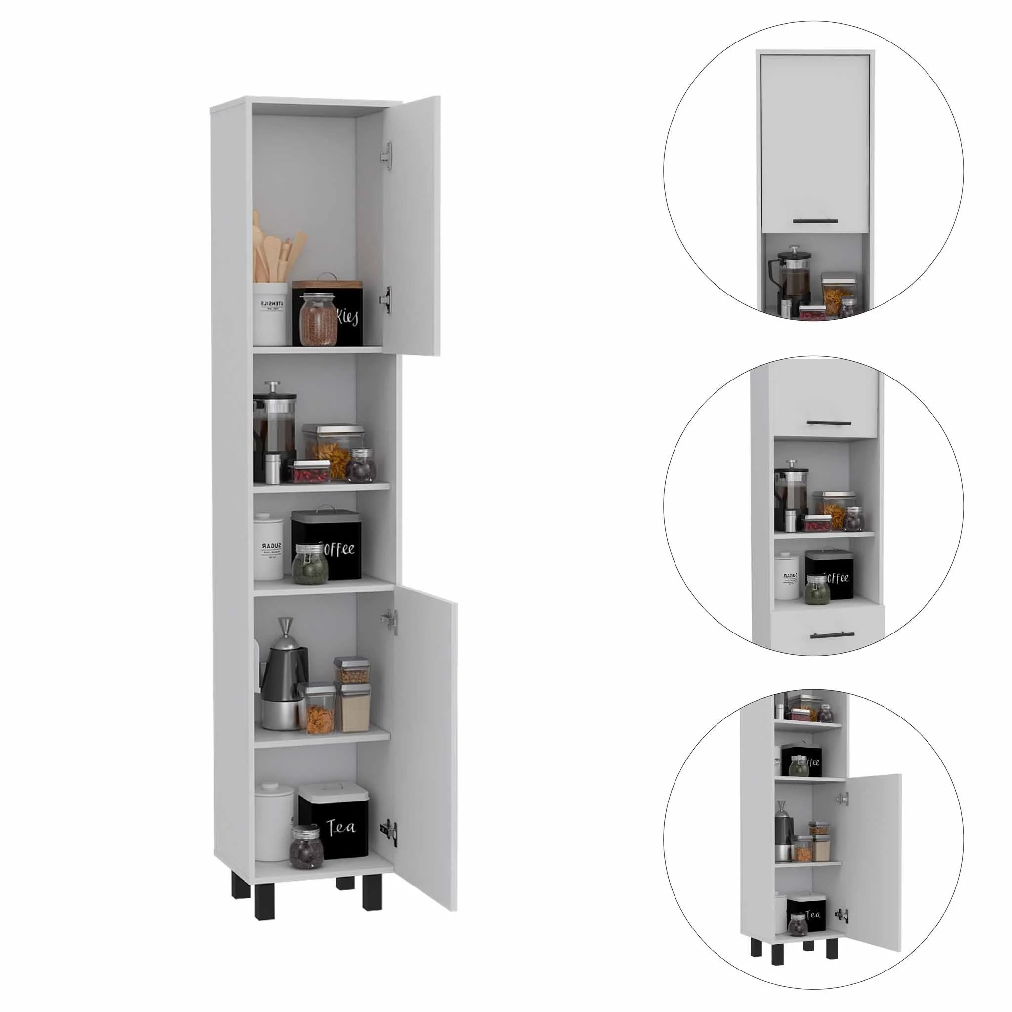 Black Sleek And Tall Pantry Cabinet By Homeroots - Image 12