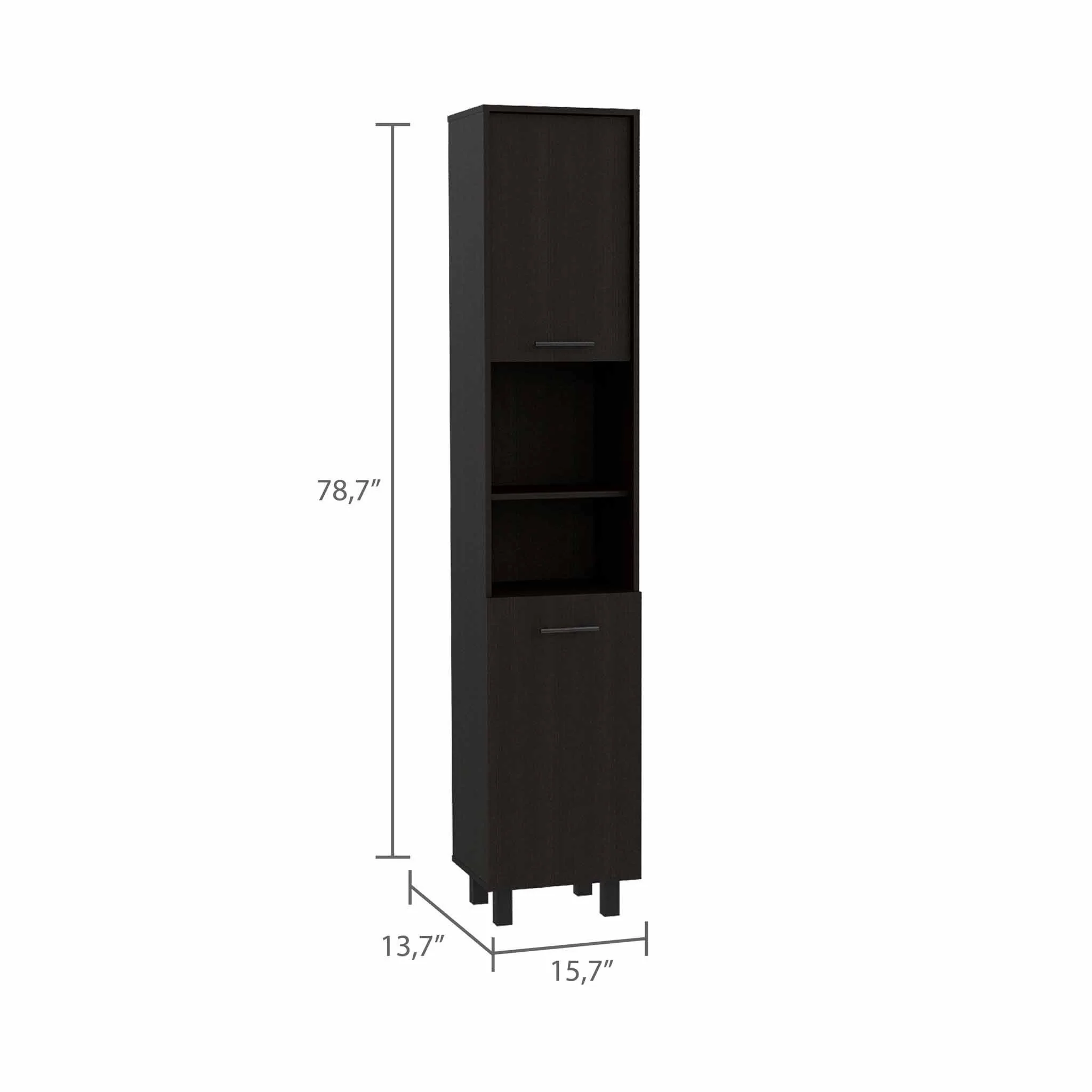 Black Sleek And Tall Pantry Cabinet By Homeroots - Image 3
