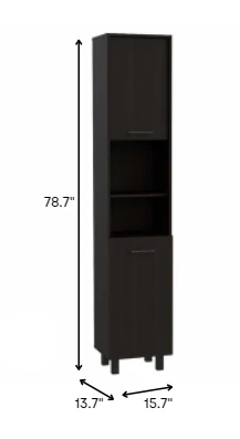 Black Sleek And Tall Pantry Cabinet By Homeroots - Image 7