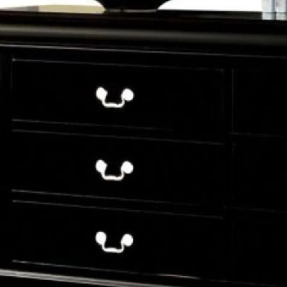Black Solid and Manufactured Wood Six Drawer Double Dresser By Homeroots - Image 4