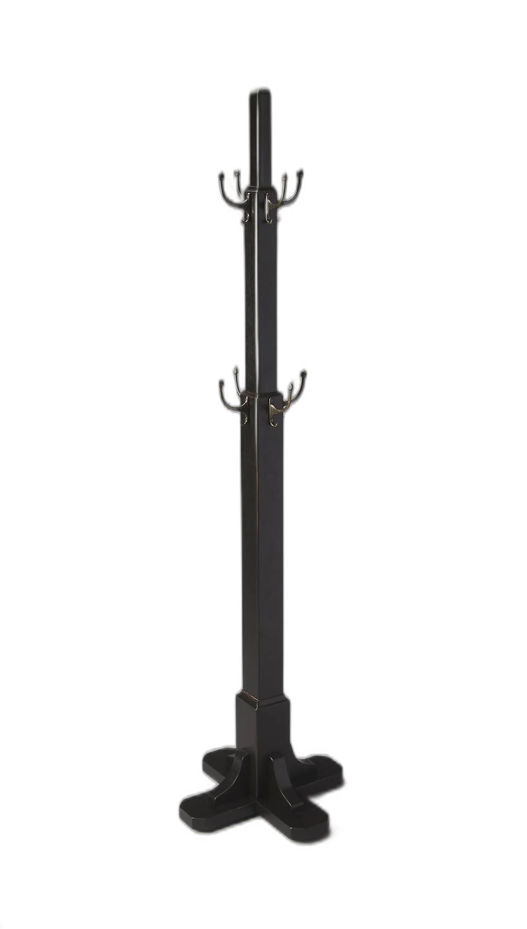 Black Solid Hardwood Coat Tree Rack By Homeroots - Image 2