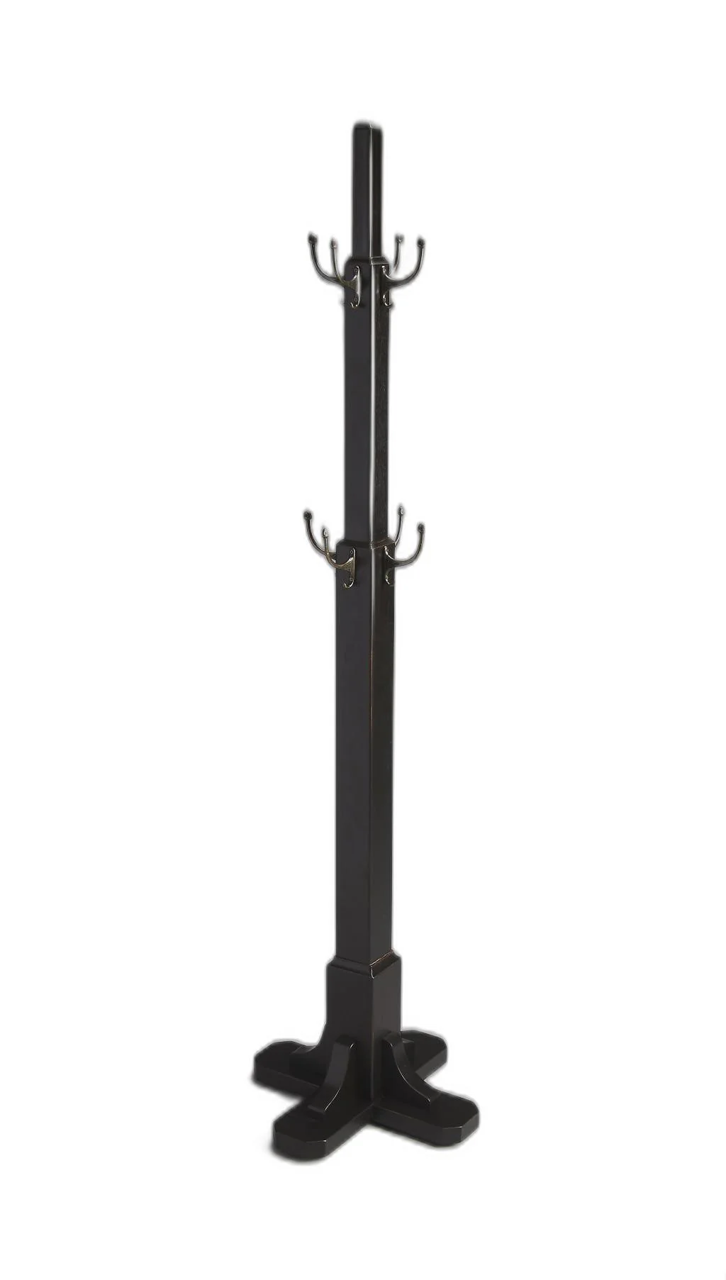 Black Solid Hardwood Coat Tree Rack By Homeroots - Image 3
