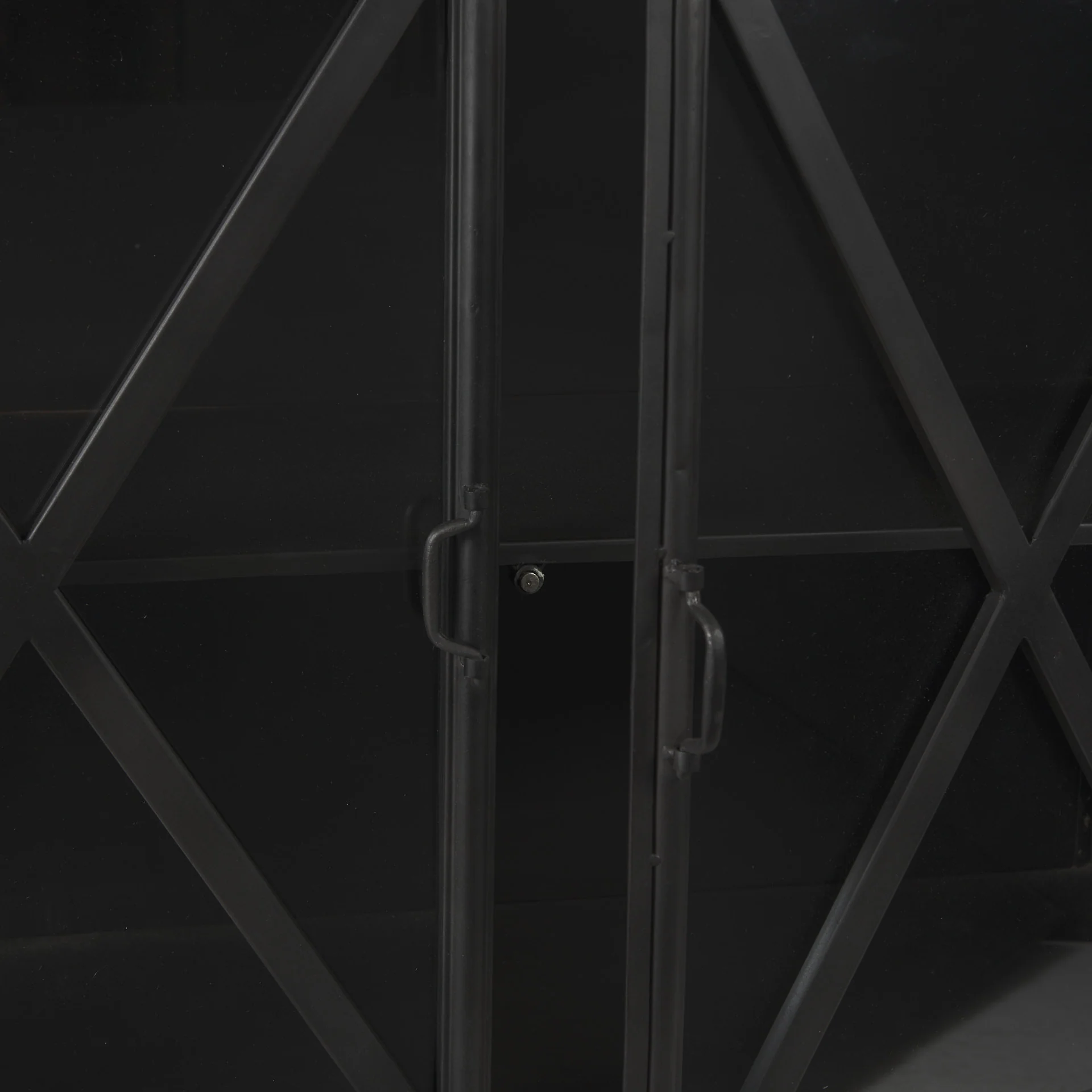 Black Solid Metallic Bronze Finish Sideboard With 4 Glass Cabinet Doors By Homeroots - Image 4