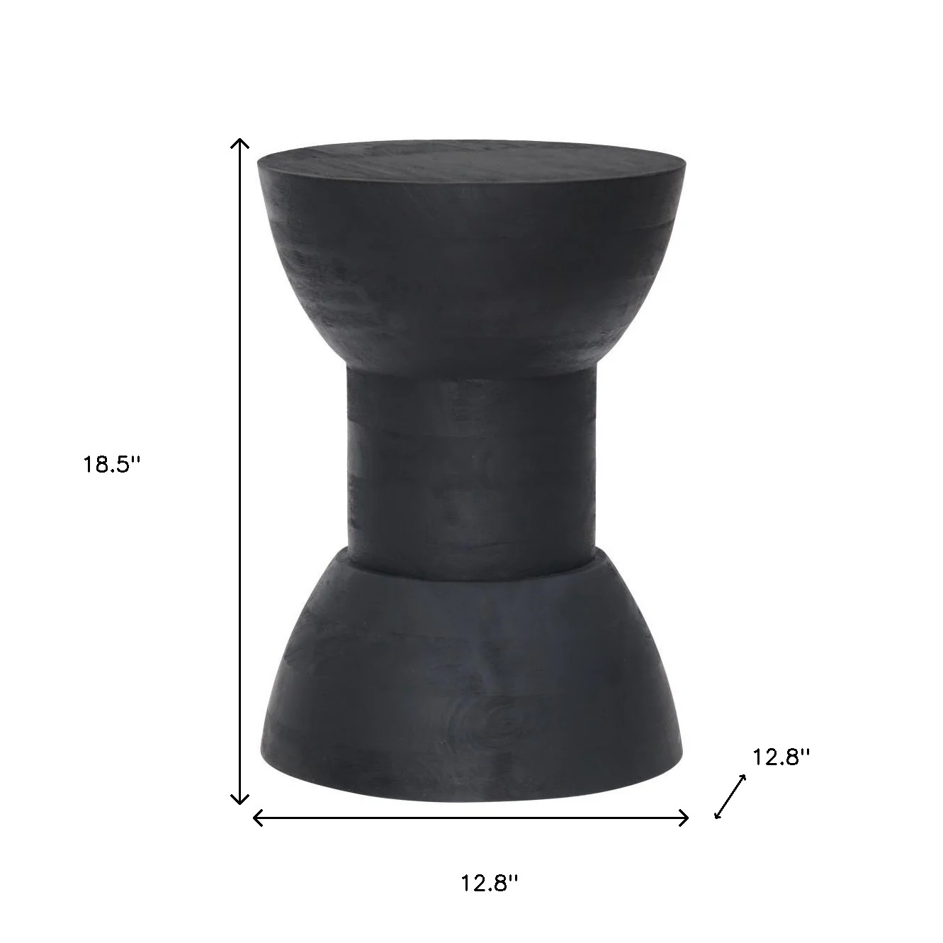 Black Solid Wood Backless Bar Chair By Homeroots - Image 3