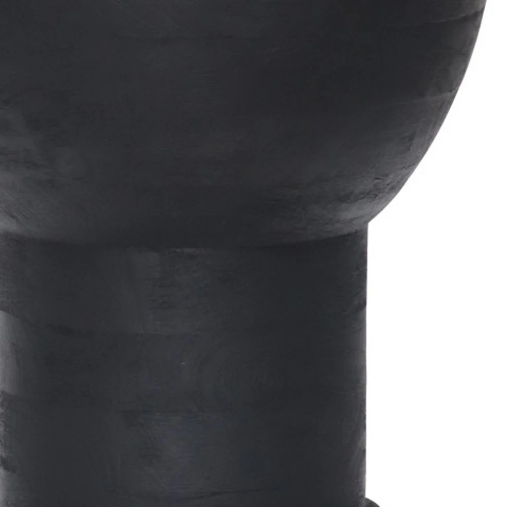 Black Solid Wood Backless Bar Chair By Homeroots - Image 5