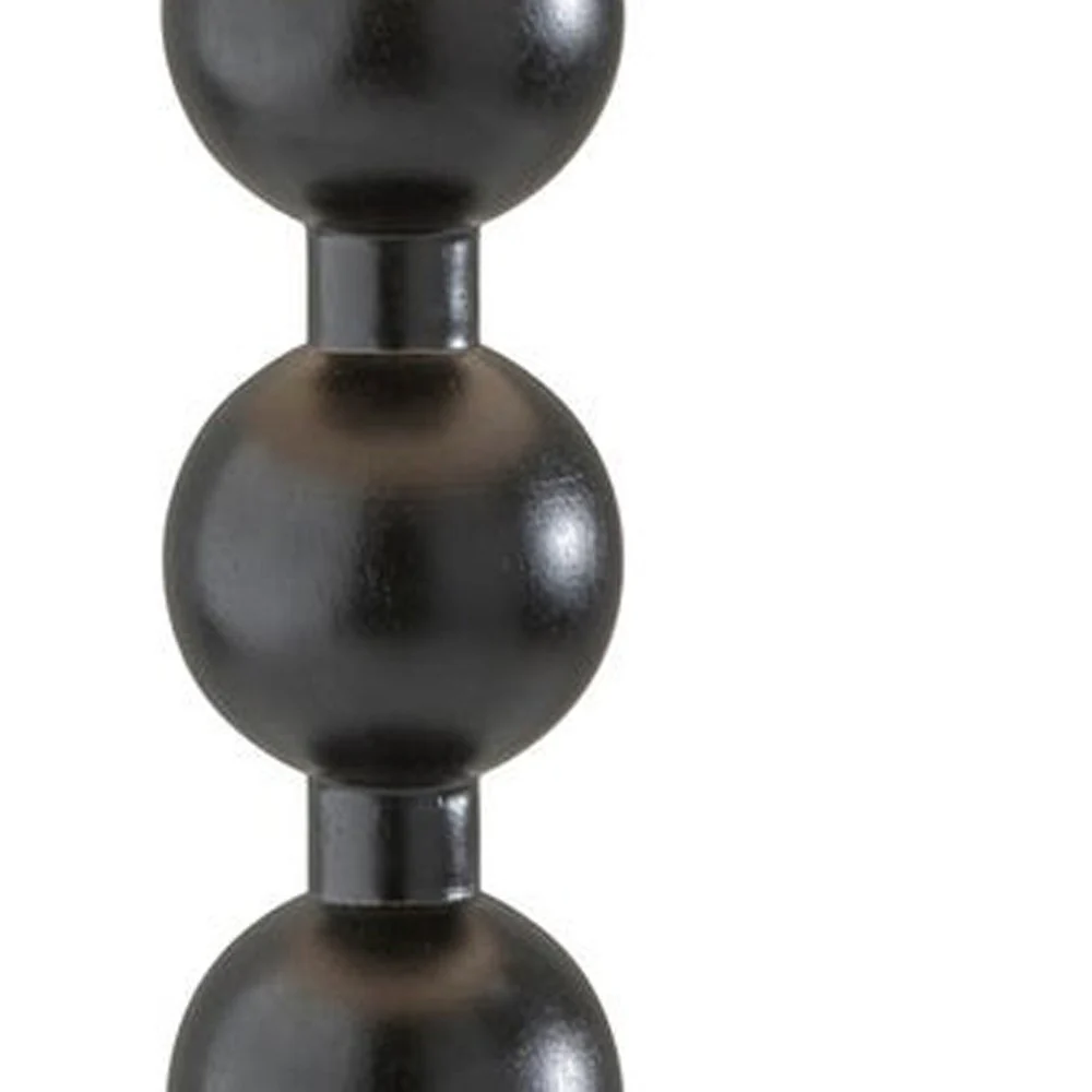 Black Solid Wood Candlestick Table Lamp With Off White Drum Shade By Homeroots - Image 3
