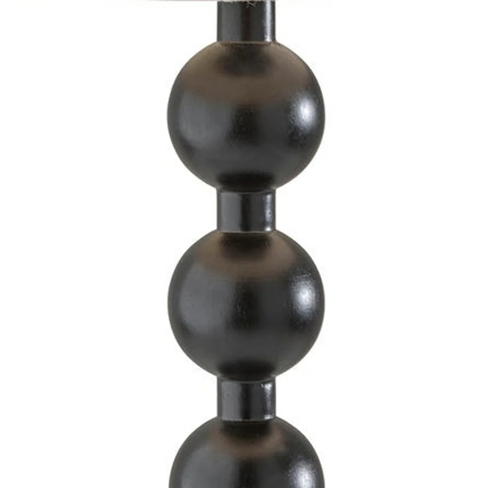 Black Solid Wood Candlestick Table Lamp With Off White Drum Shade By Homeroots - Image 4