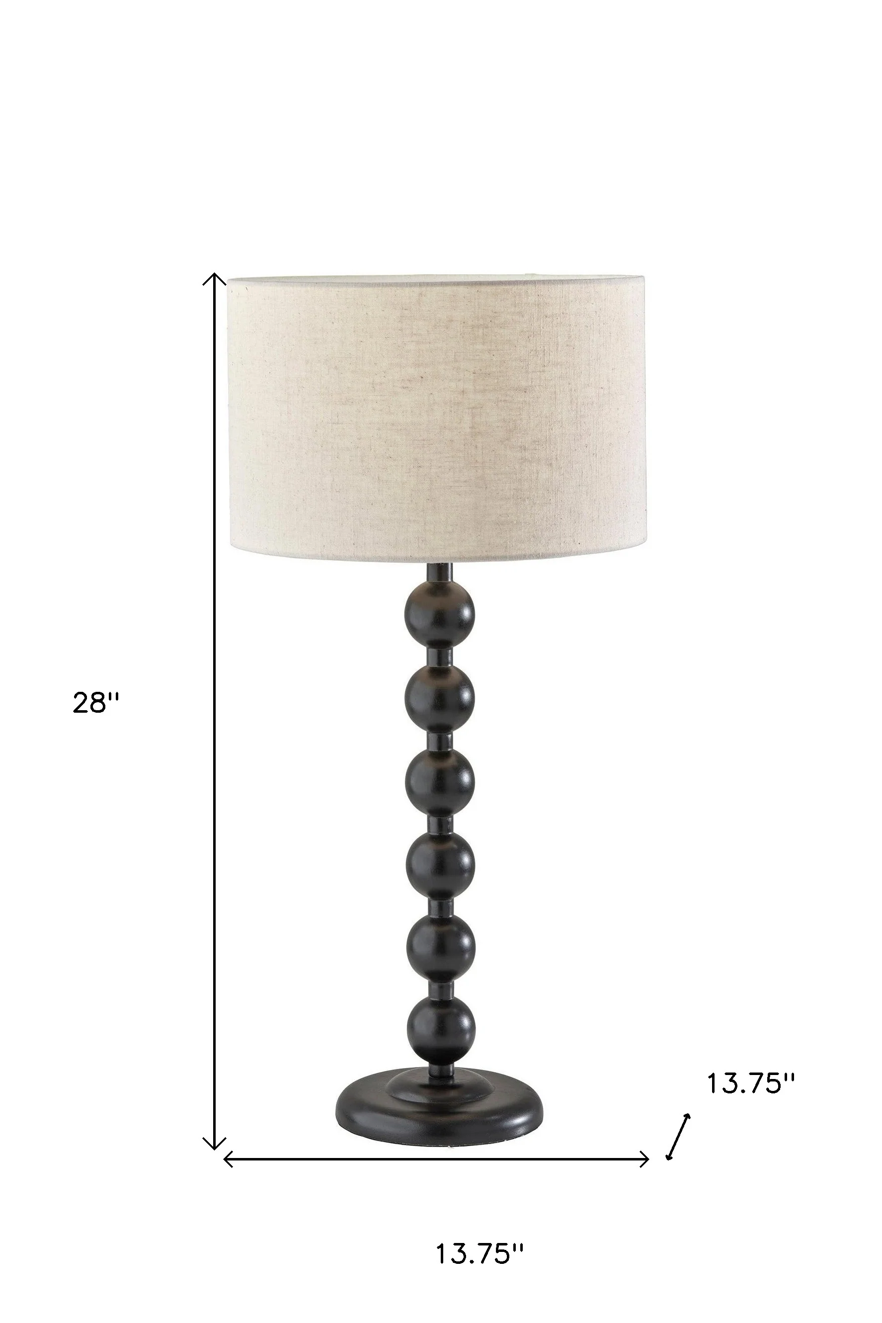 Black Solid Wood Candlestick Table Lamp With Off White Drum Shade By Homeroots - Image 5