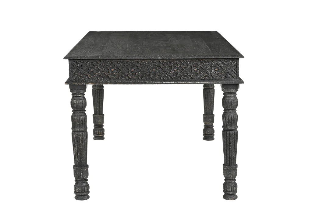 Black Solid Wood Dining Table By Homeroots - Image 5