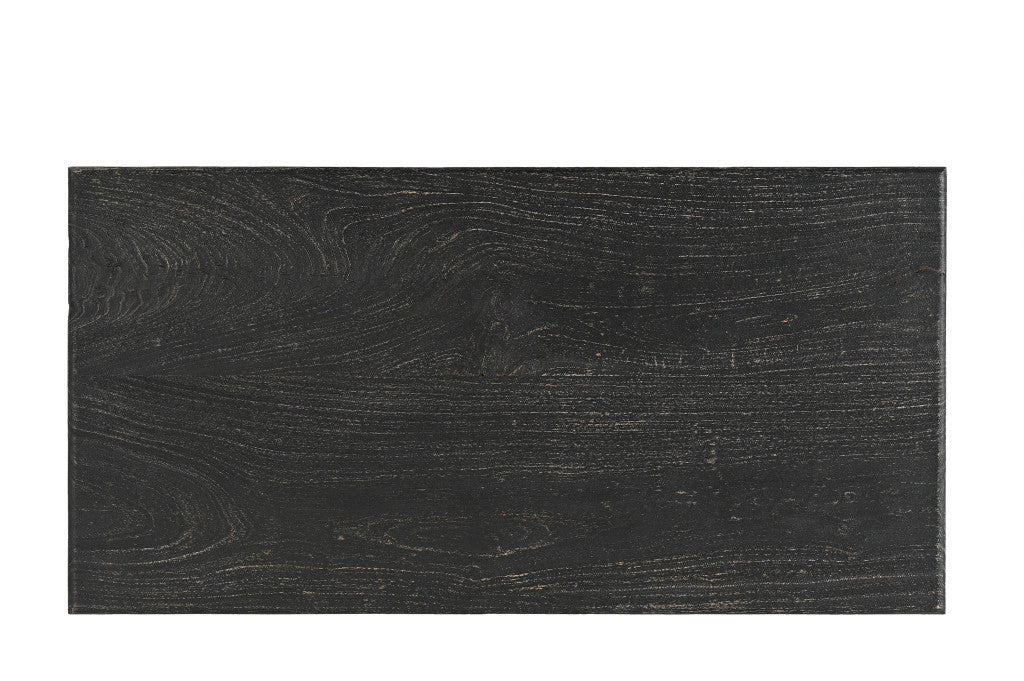 Black Solid Wood Distressed Coffee Table By Homeroots - Image 5