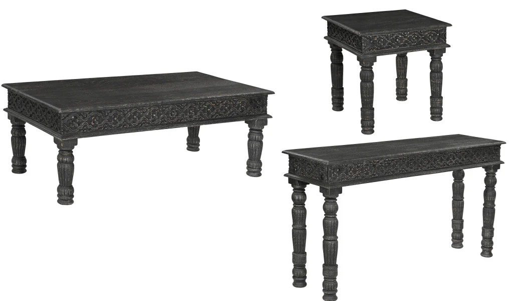 Black Solid Wood Distressed Coffee Table By Homeroots - Image 6