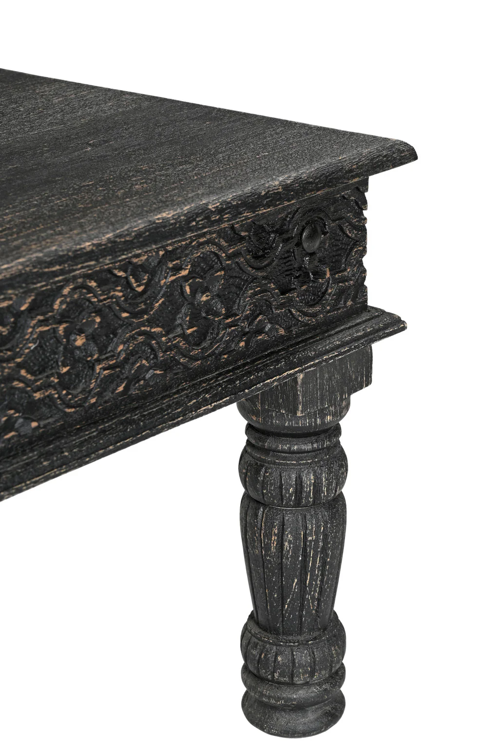 Black Solid Wood Distressed Coffee Table By Homeroots - Image 8