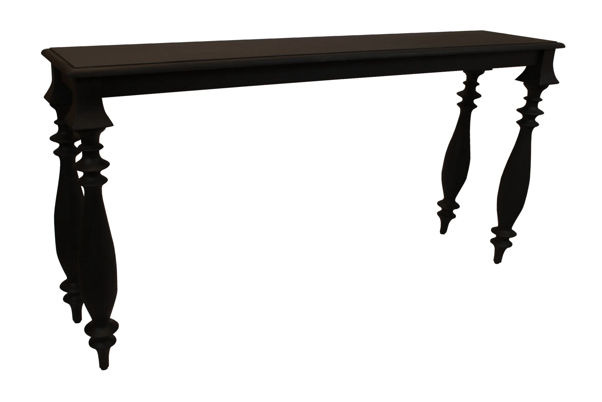 Black Solid Wood Distressed Console Table By Homeroots - Image 2