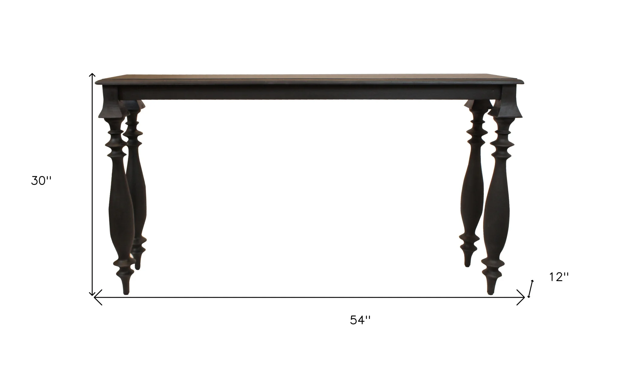 Black Solid Wood Distressed Console Table By Homeroots - Image 6